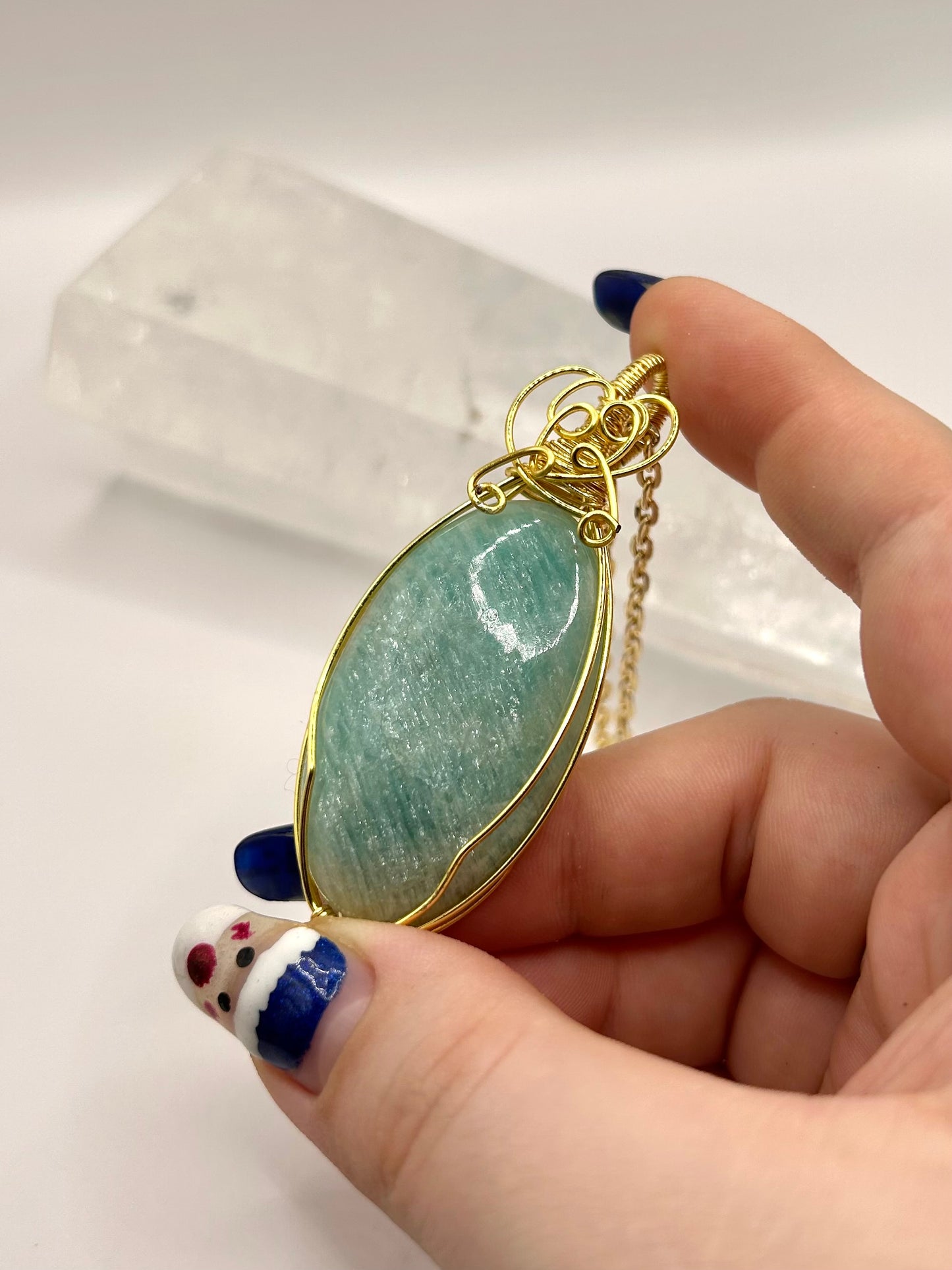 Amazonite statement pendant