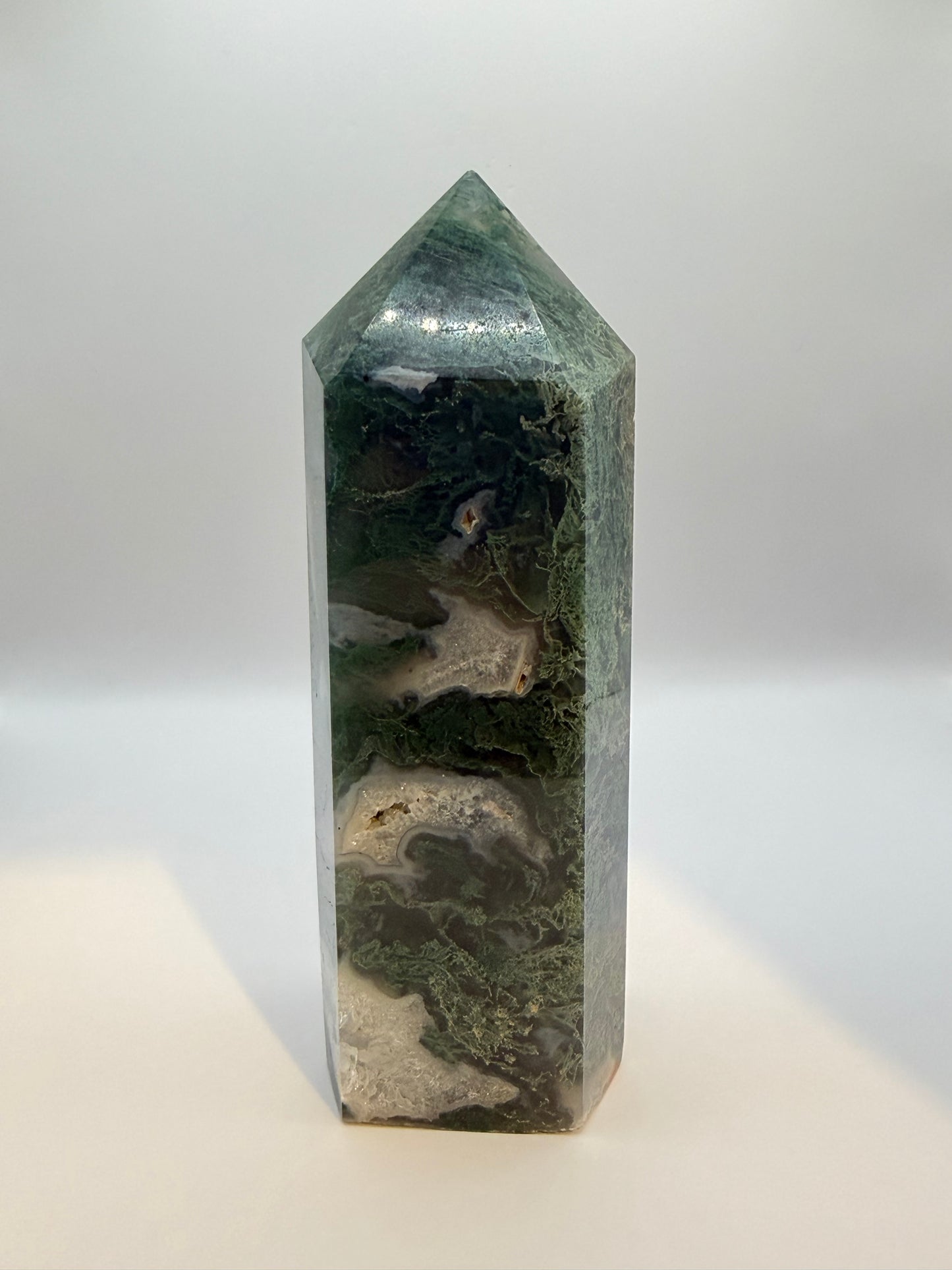 XL moss agate tower