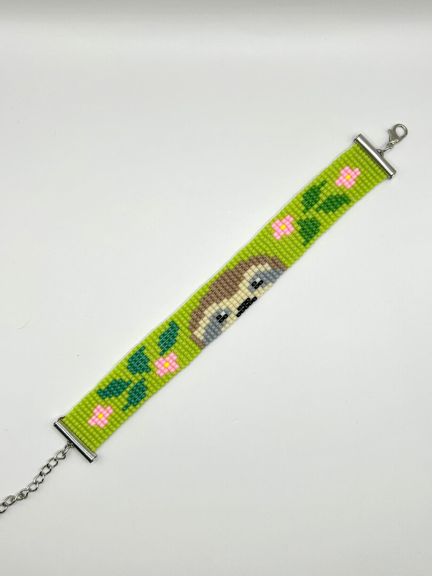 Sloth bead loom bracelet