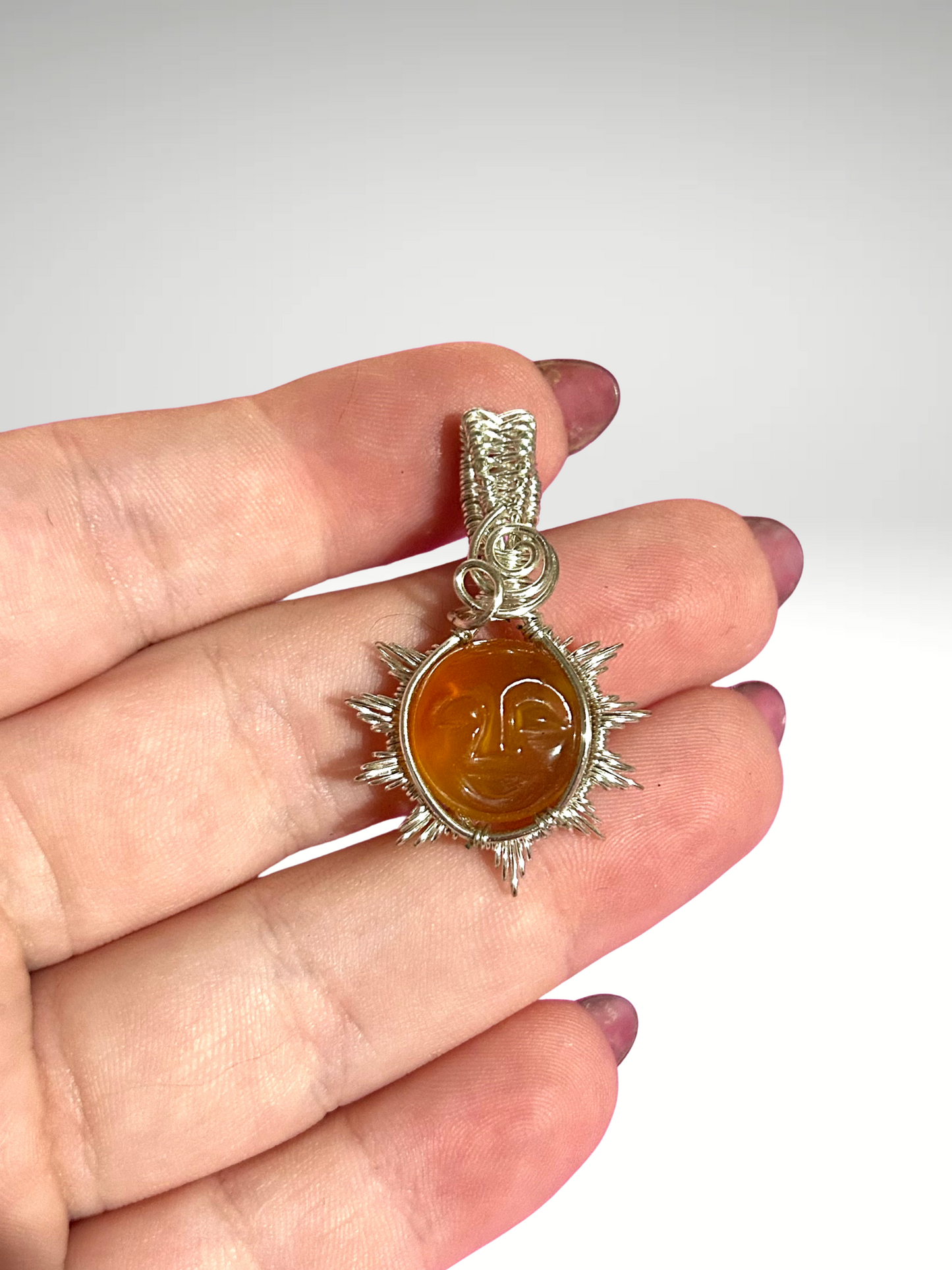 Carnelian sun pendant