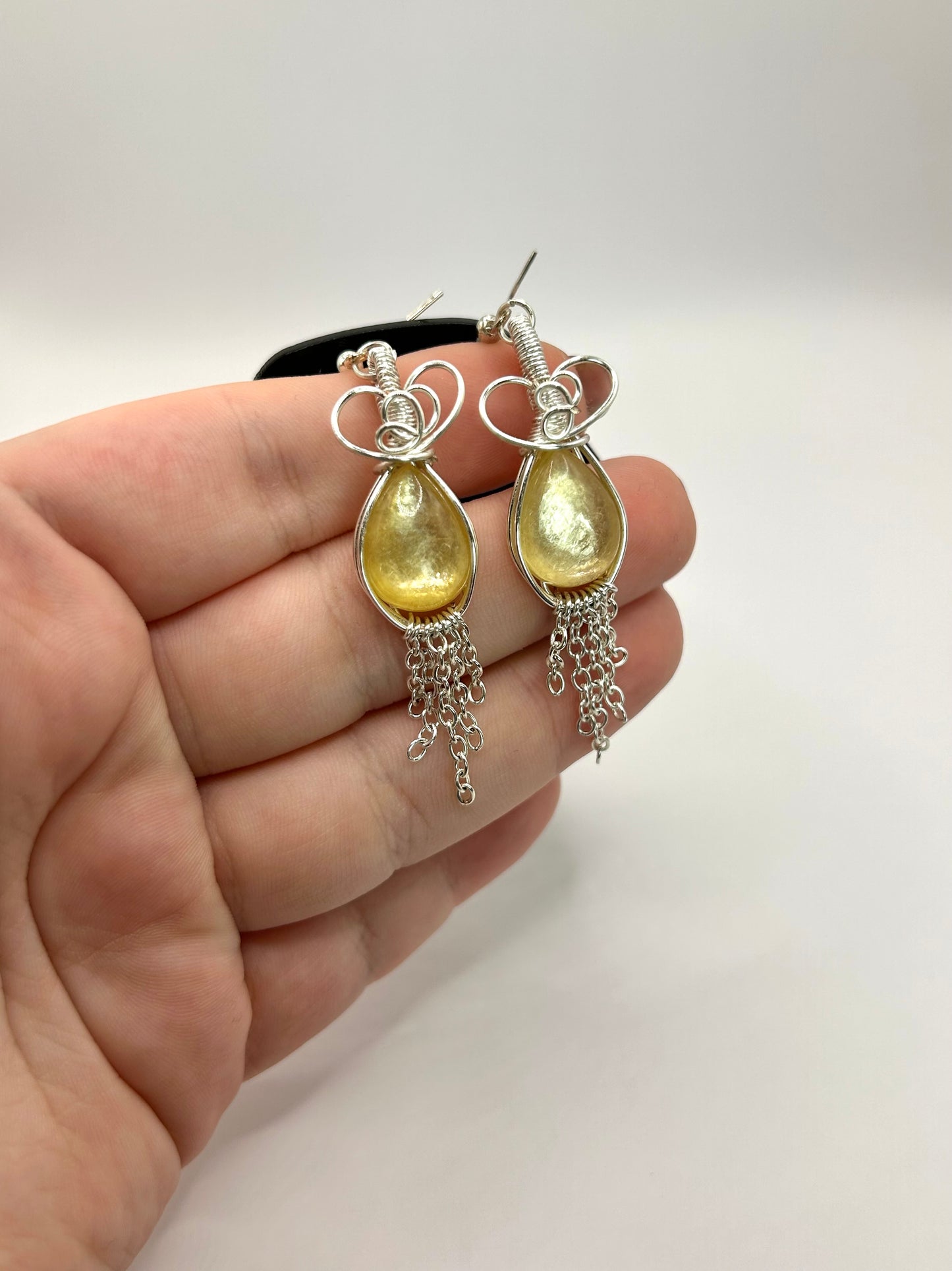 Yellow Mica Statement earrings