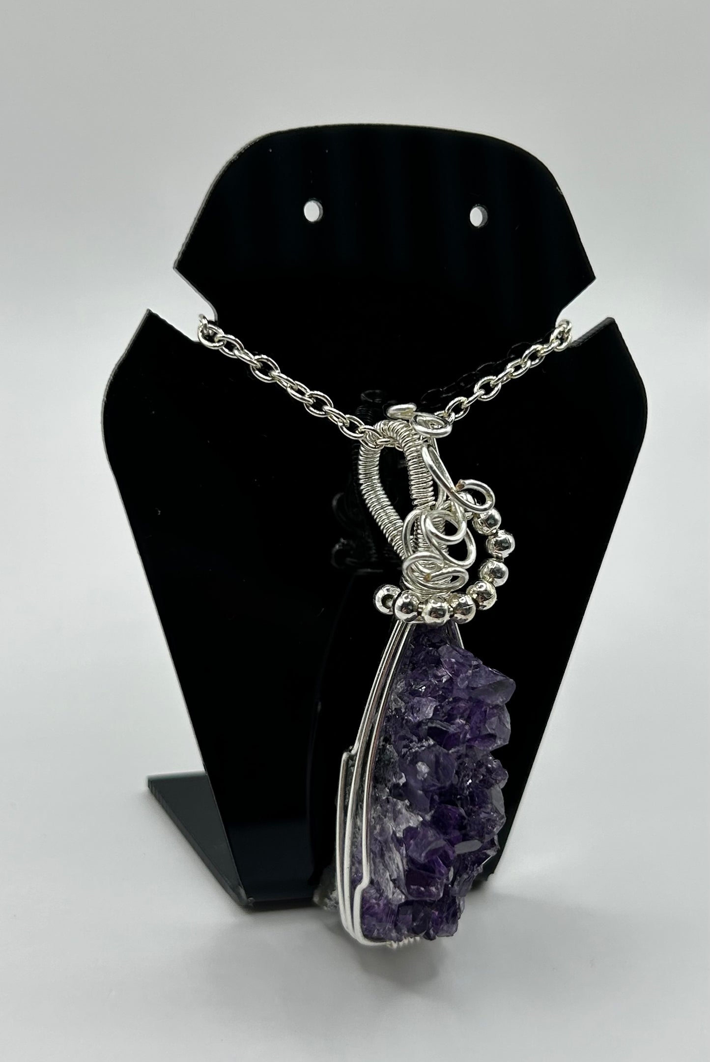 Amethyst cluster statement pendant