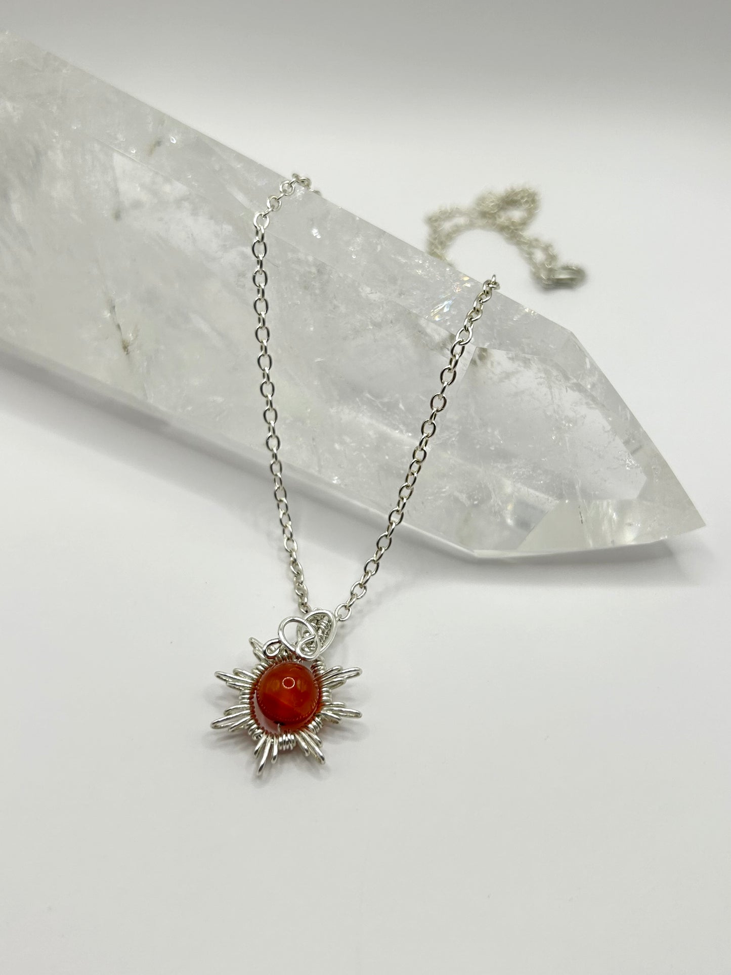 Carnelian sun pendant