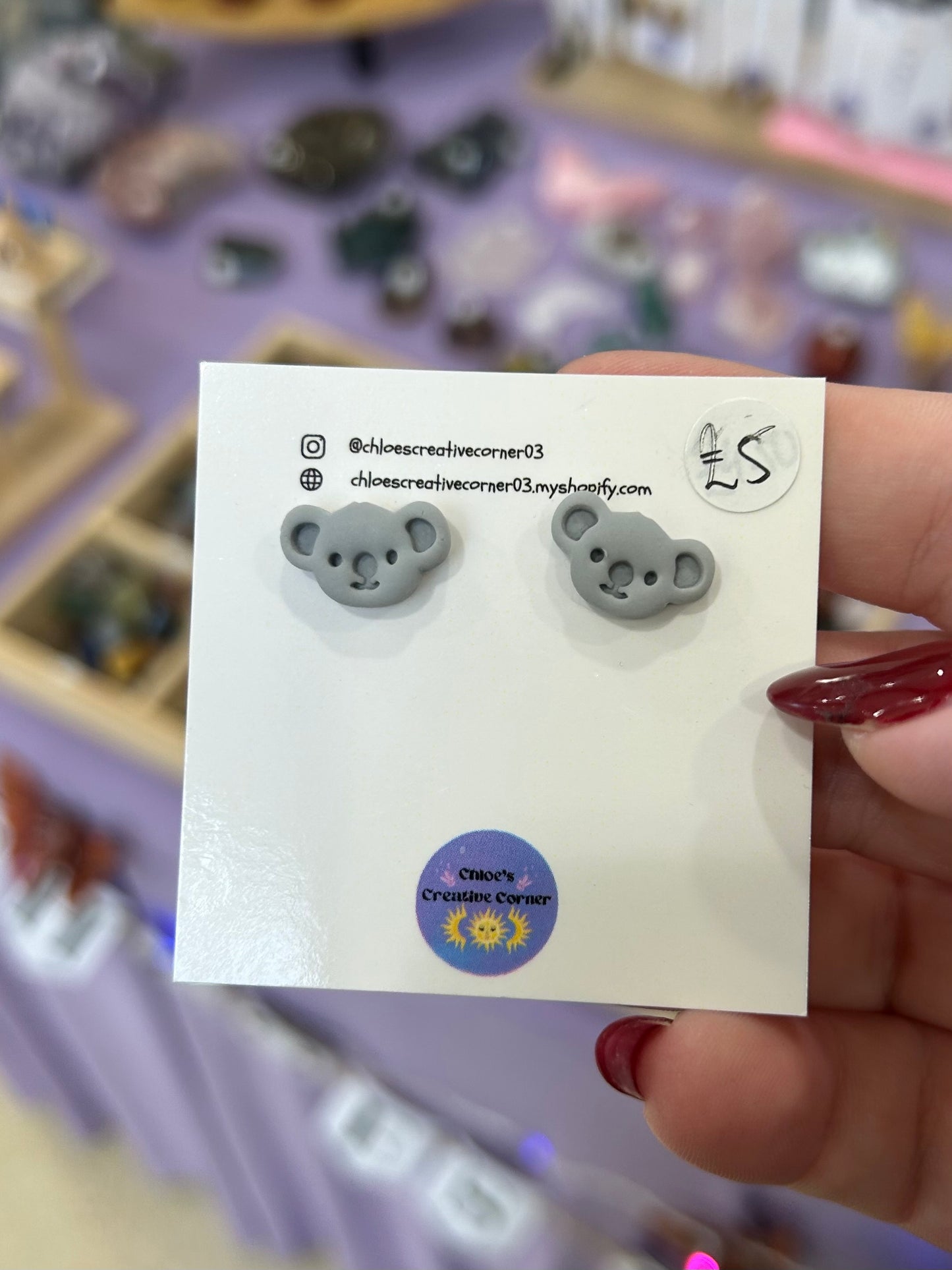 Koala stud earrings