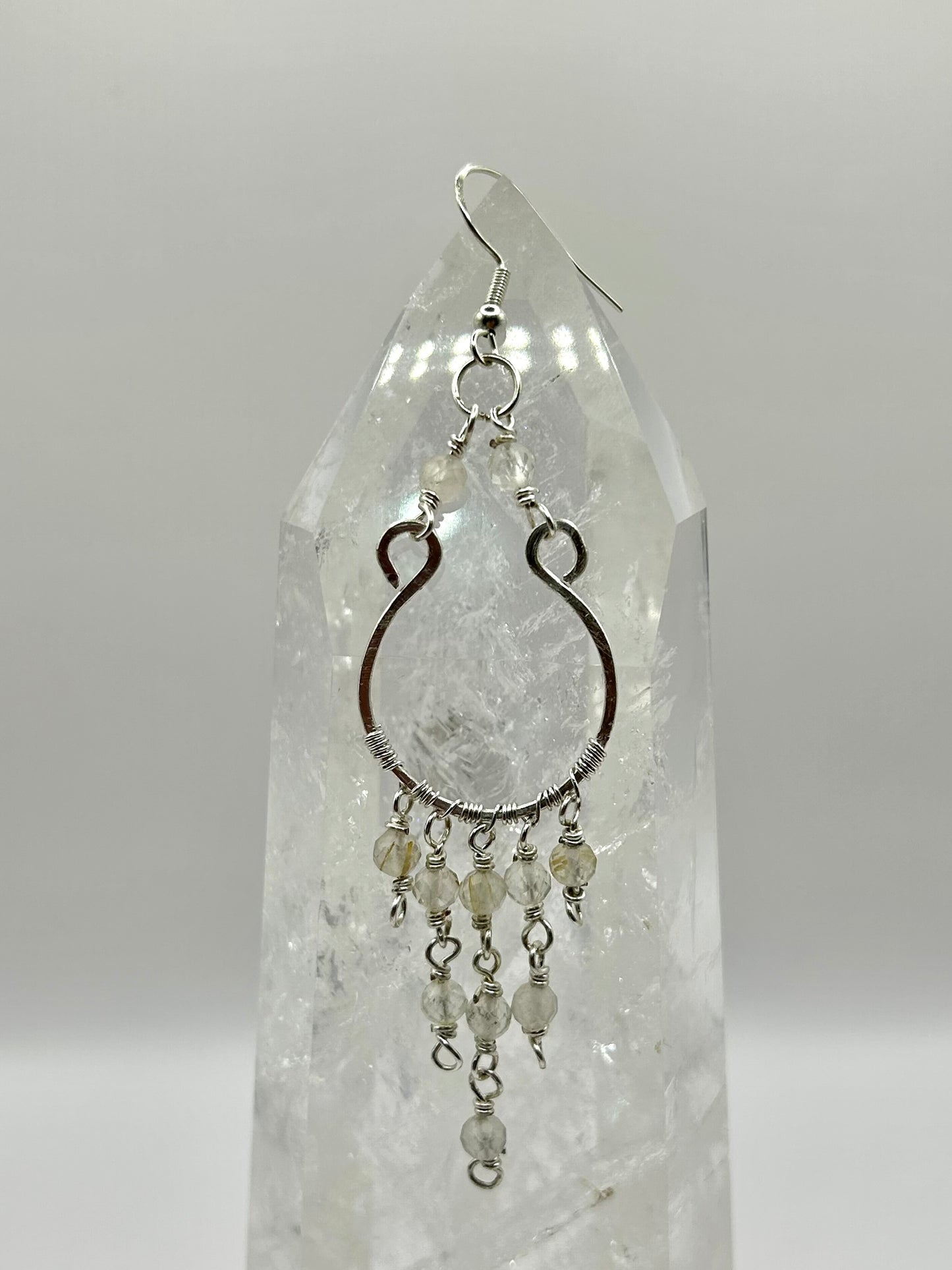 Golden Rutile Chandelier Earrings