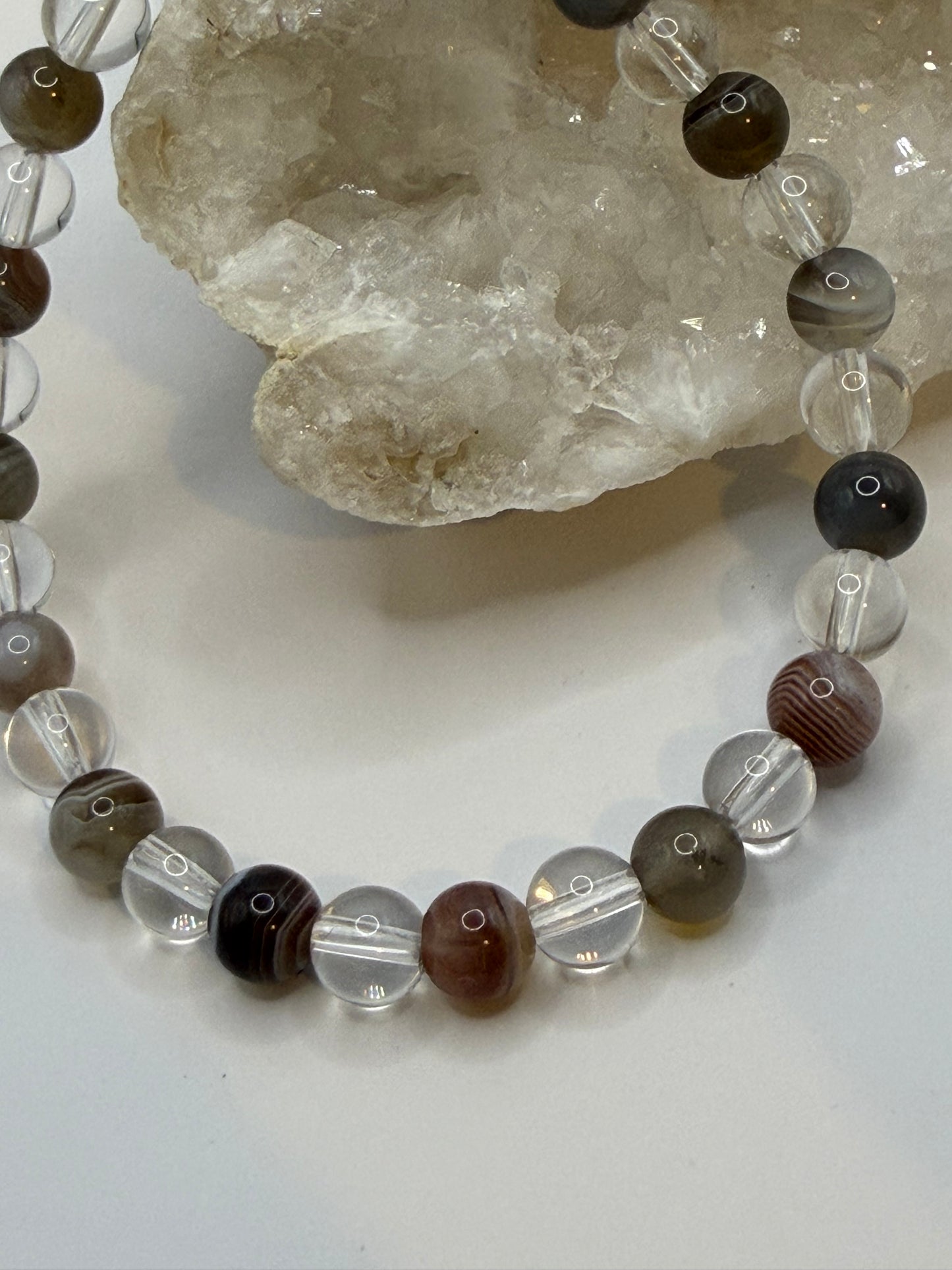 Clear Quartz x Botswana Agate Bracelet