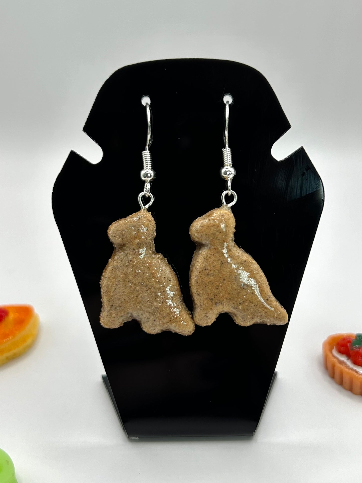 Dino nugget earrings