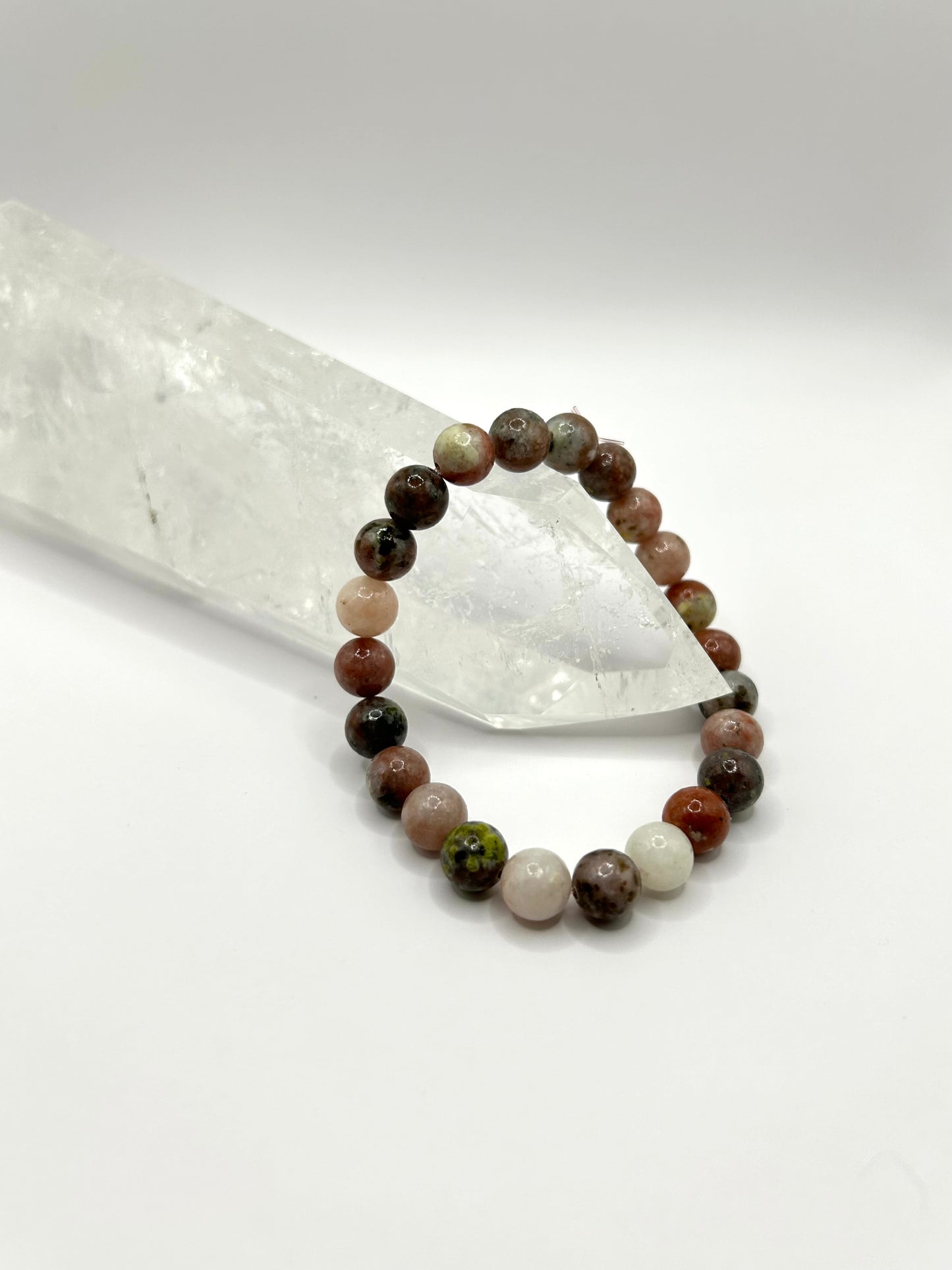 Pink/yellow lepidolite bracelet