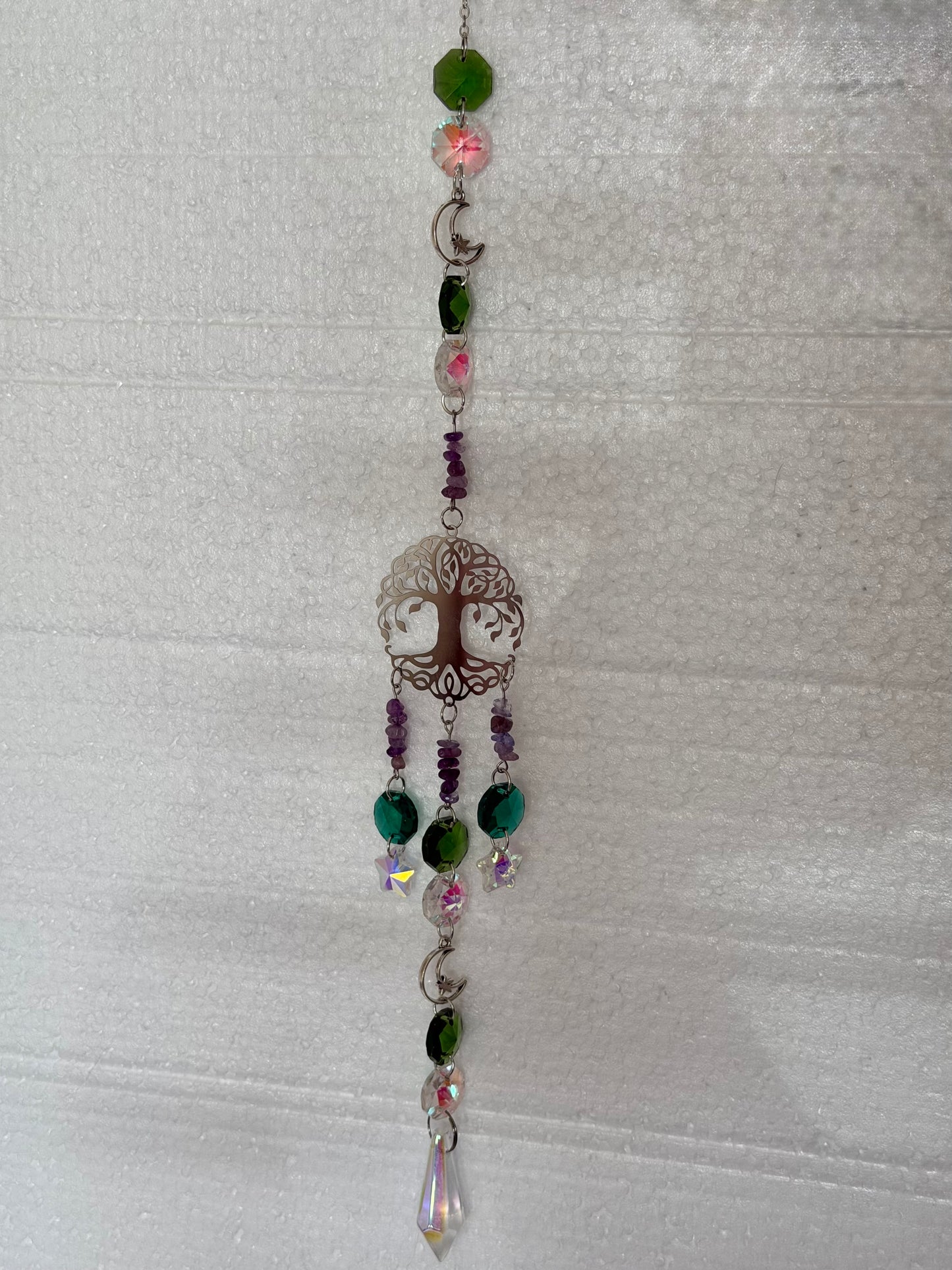 Amethyst tree of life sun catcher