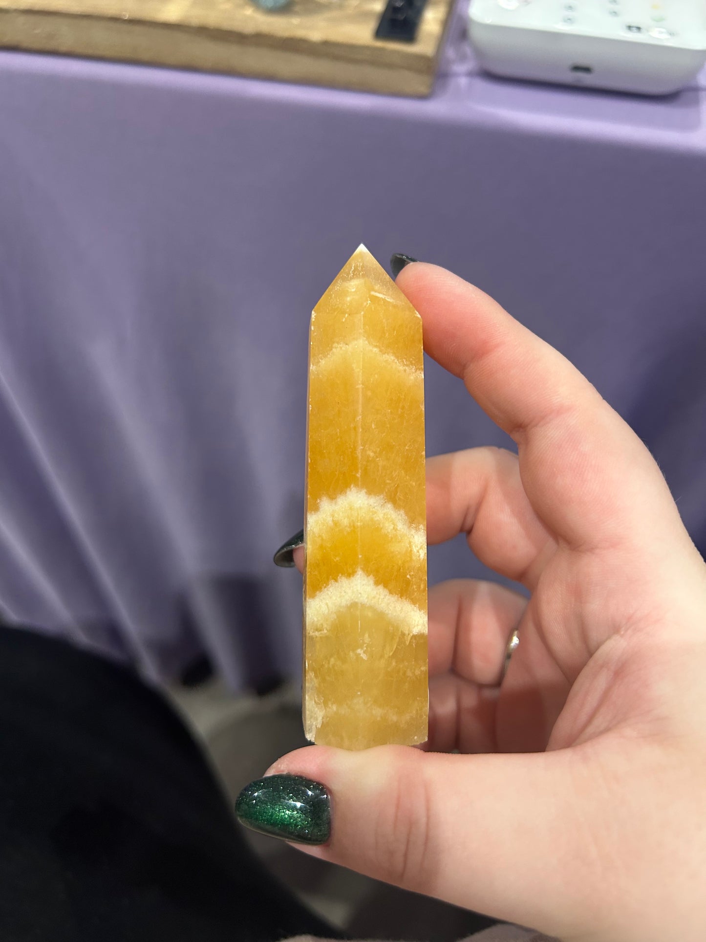 Orange calcite tower
