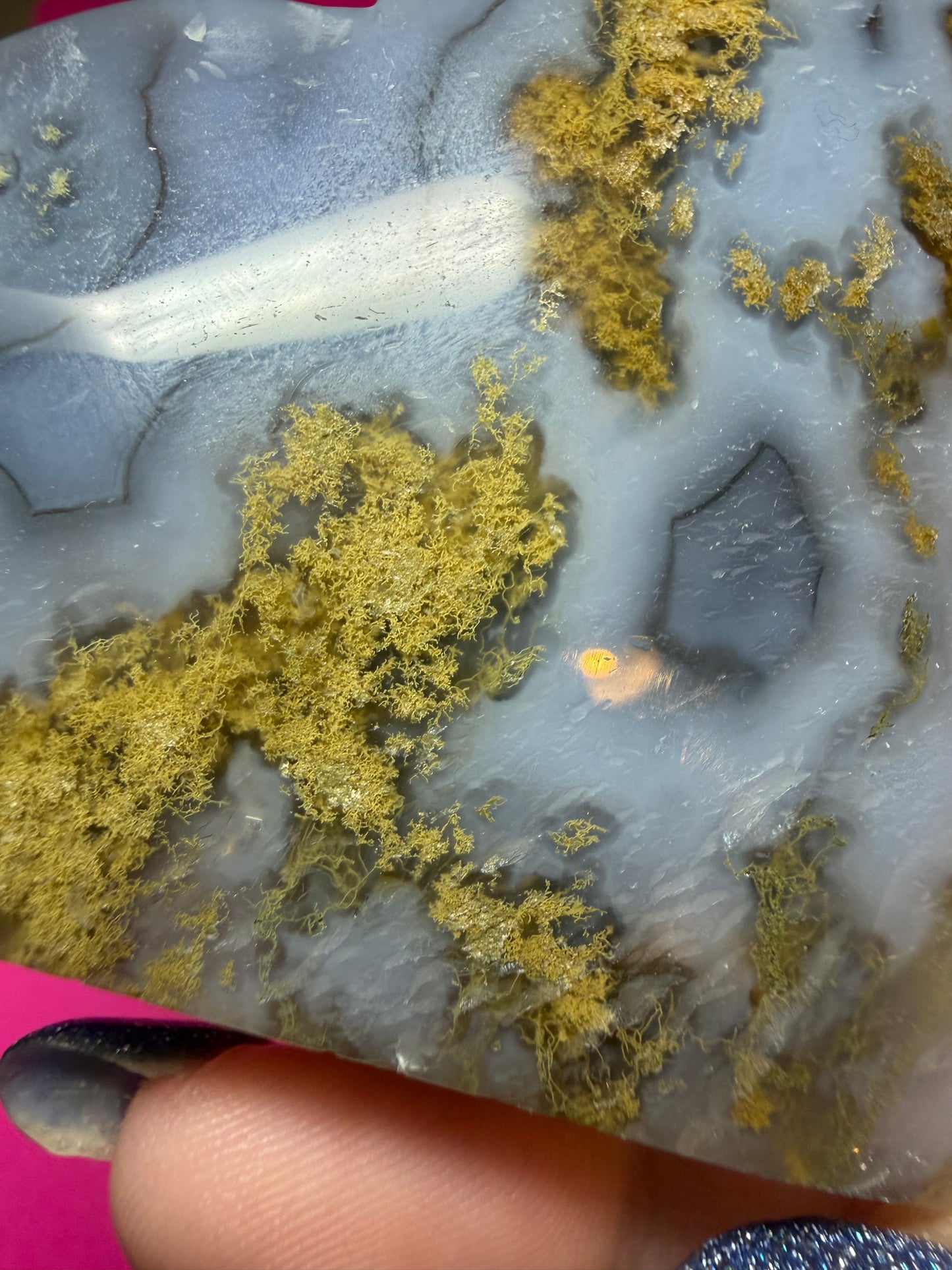 Moss agate x ocean jasper heart