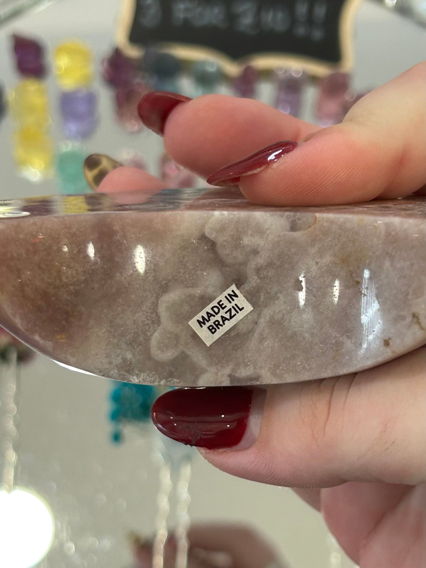 Brazilian pink amethyst moon