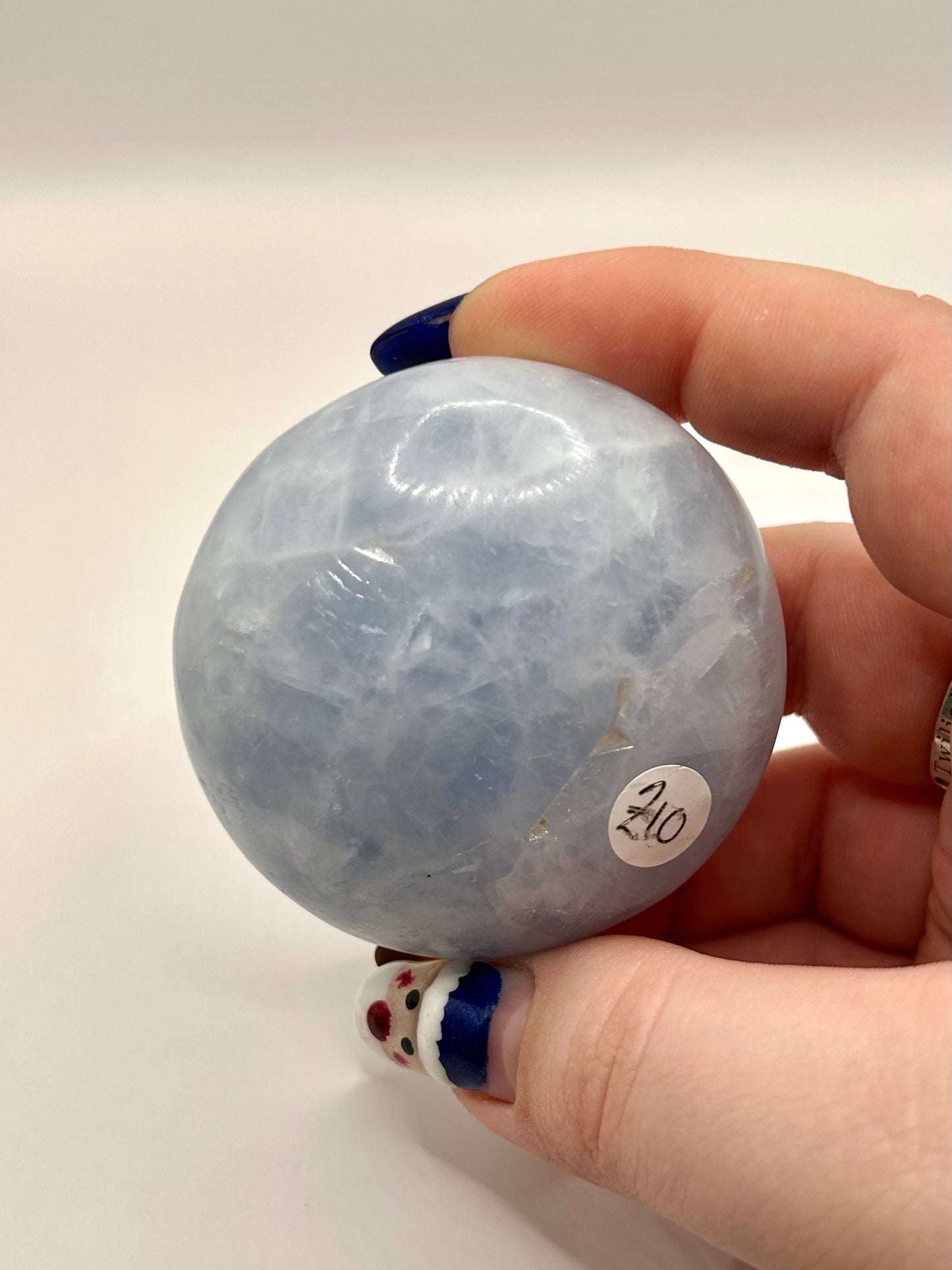 Blue calcite palmstone