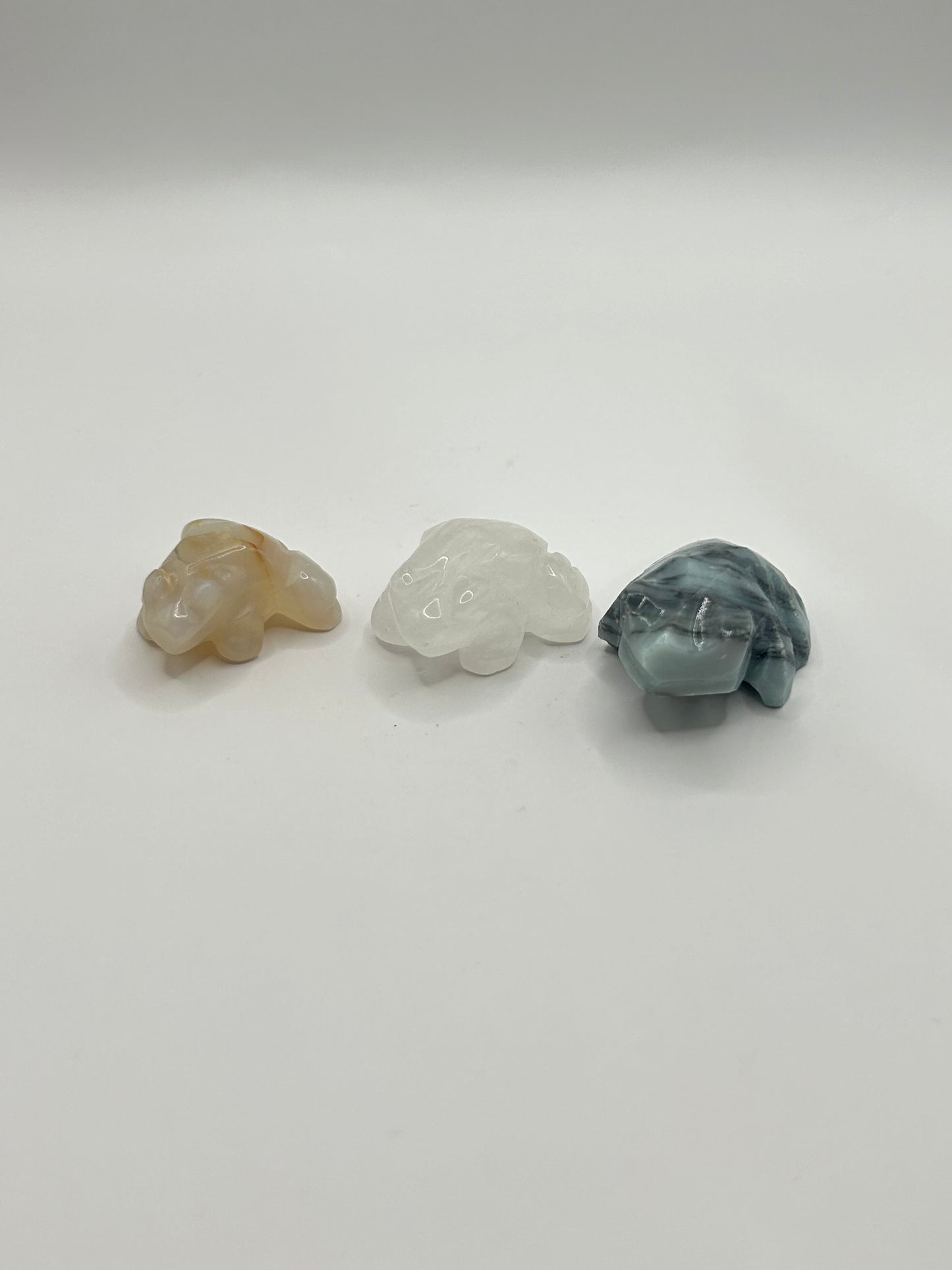 Frog crystal carvings