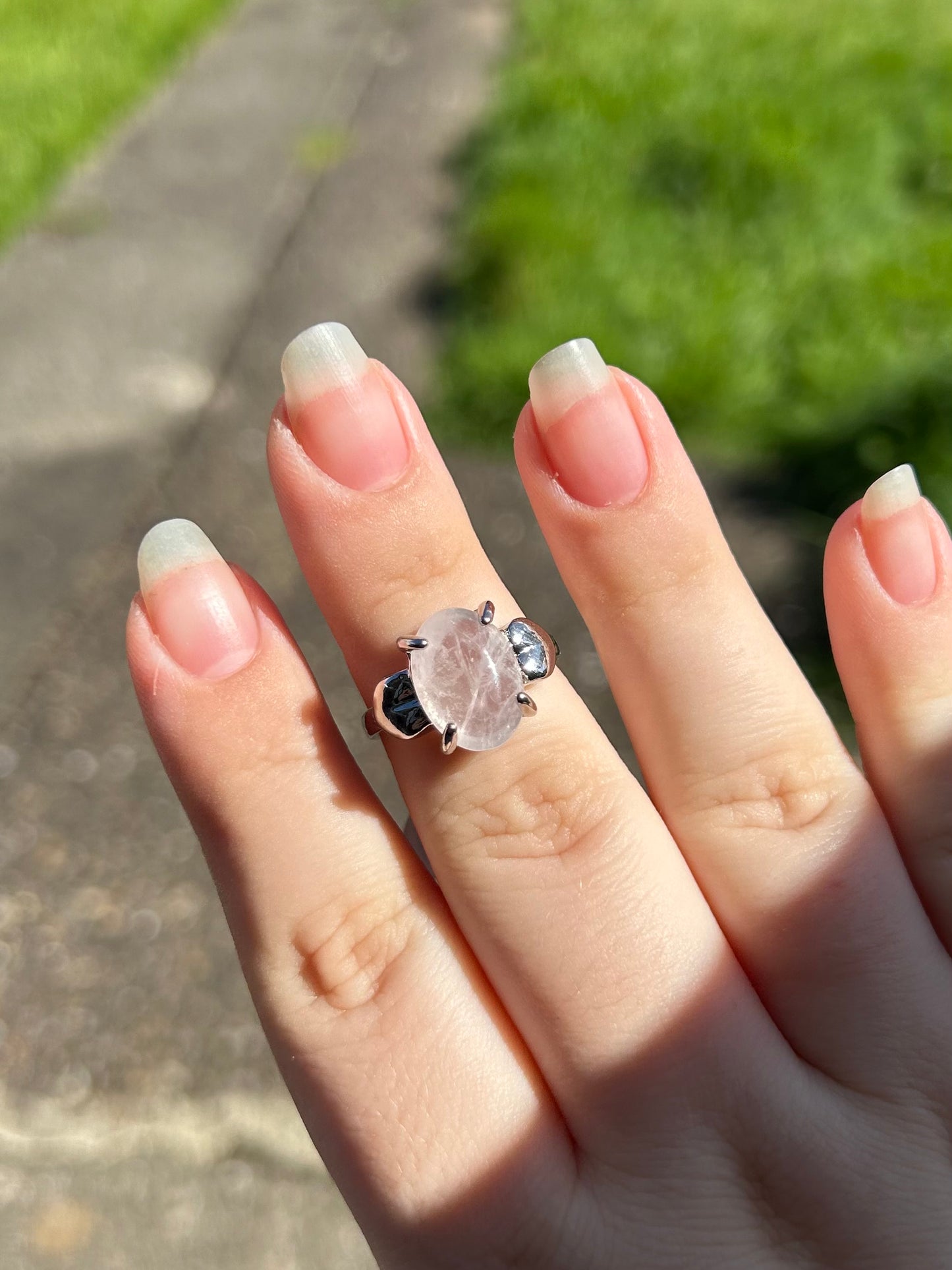 Rose quartz rings