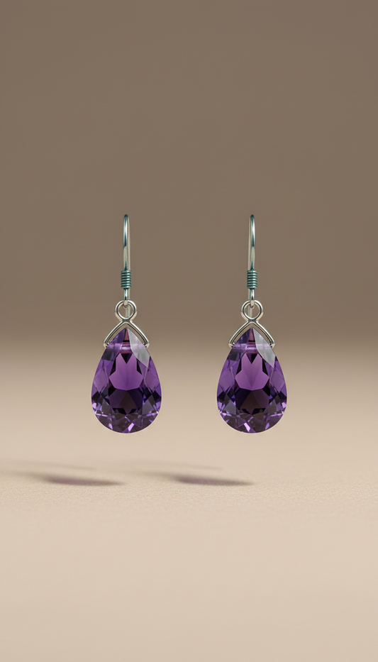 Amethyst Crystal Drop Earrings