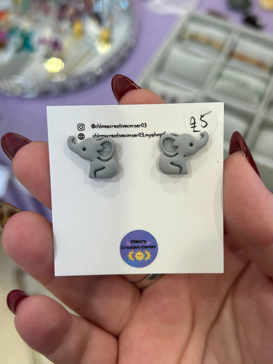 Elephant stud earrings