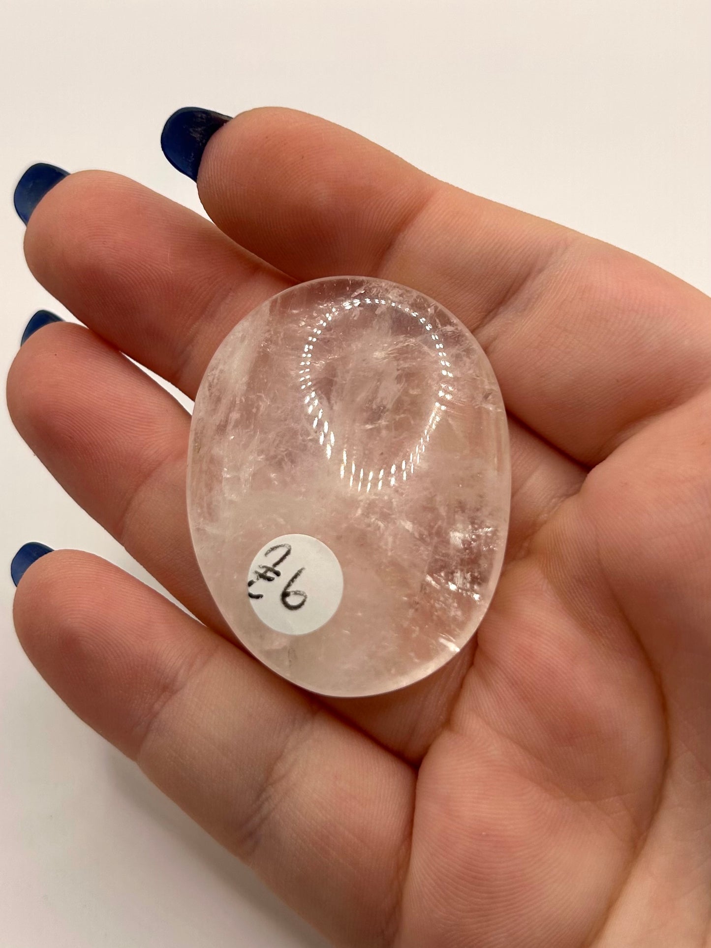 Pale rose quartz palm