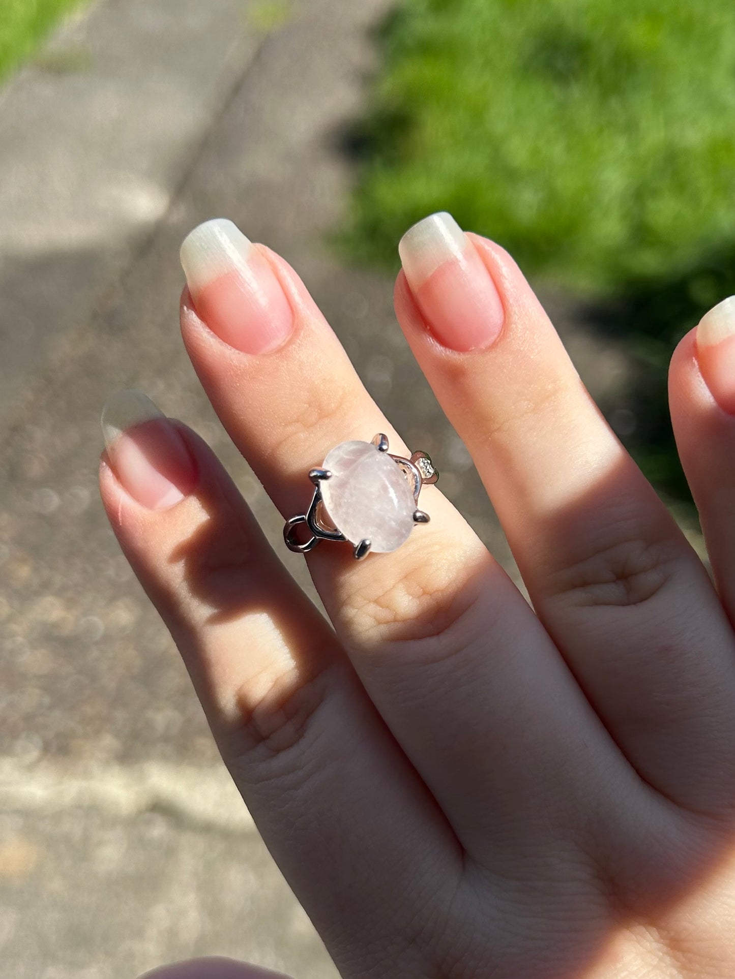Rose quartz rings