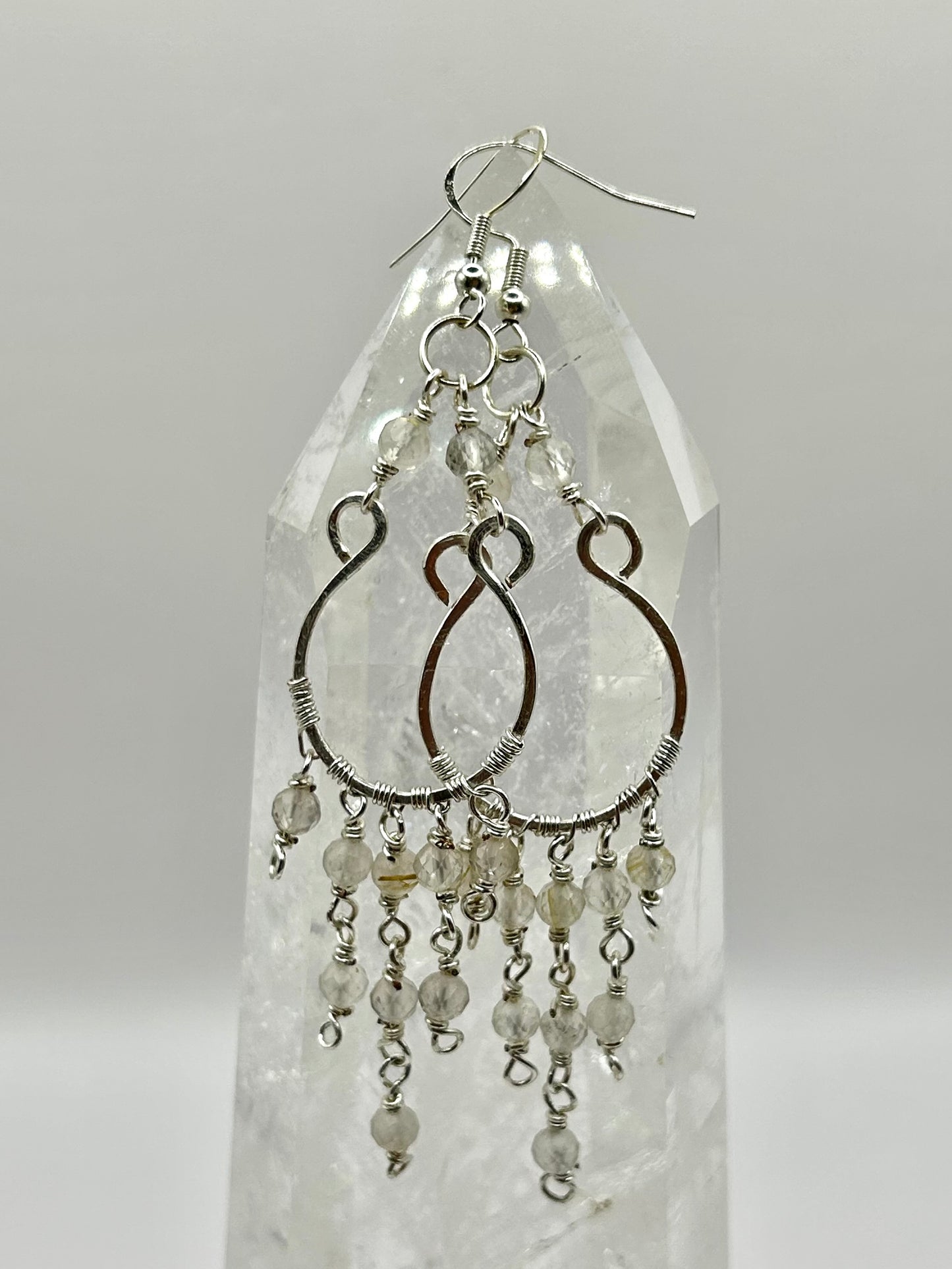 Golden Rutile Chandelier Earrings