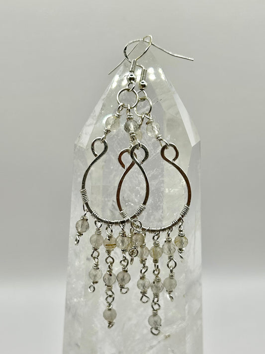 Golden Rutile Chandelier Earrings