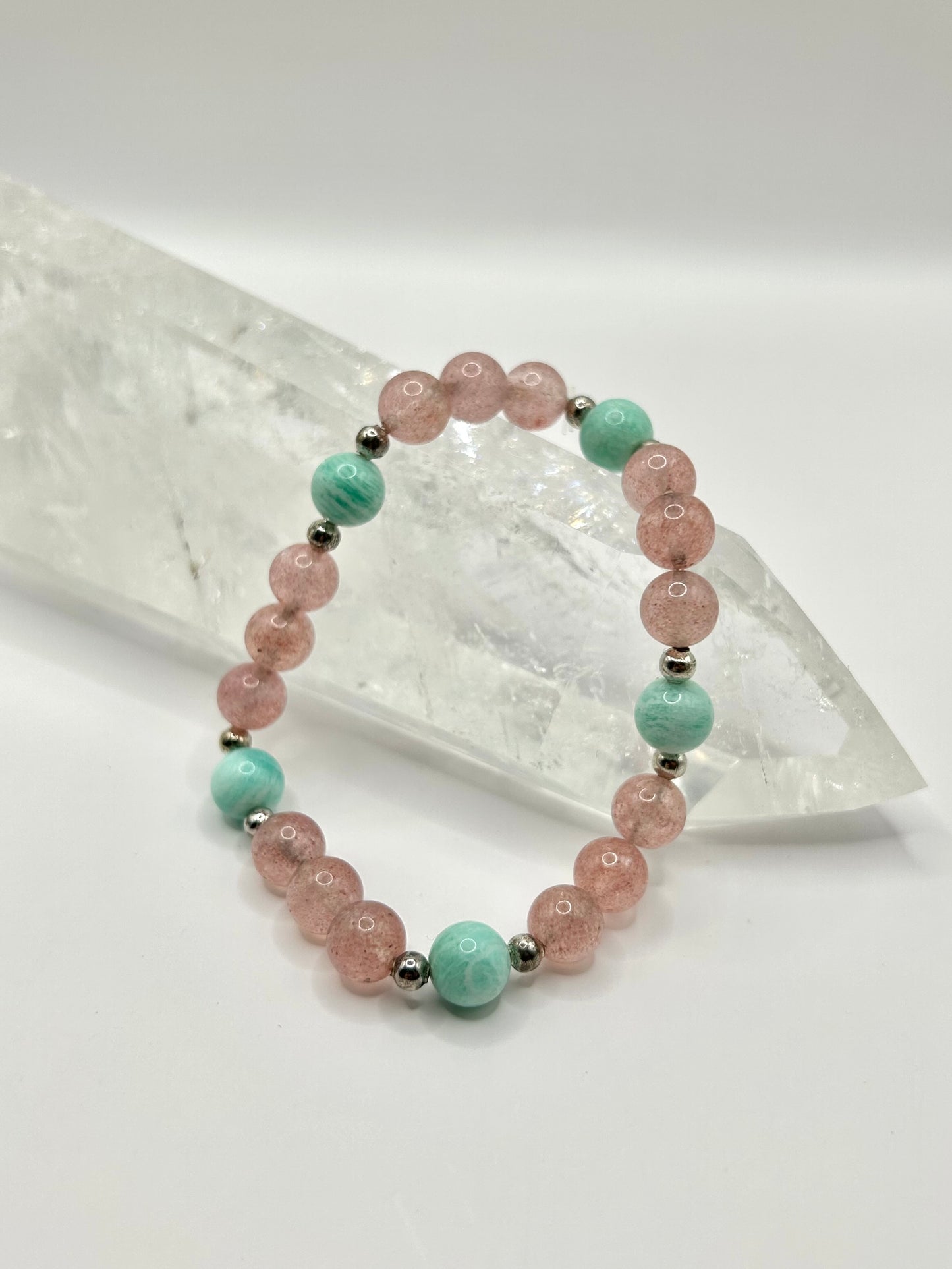 Strawberry quartz x Amazonite bracelet