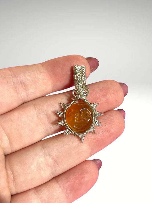 Carnelian sun pendant