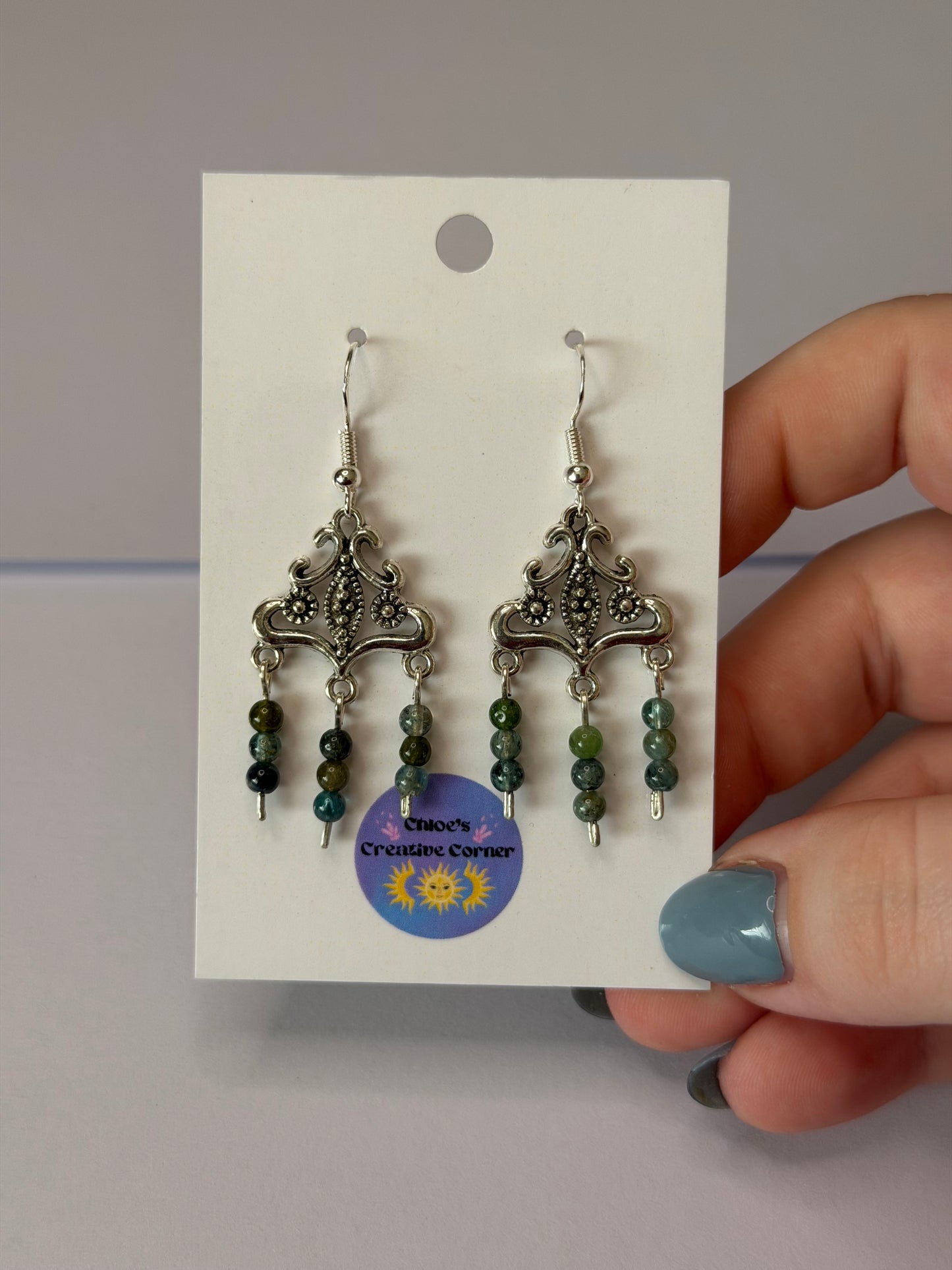 Blue tourmaline earrings