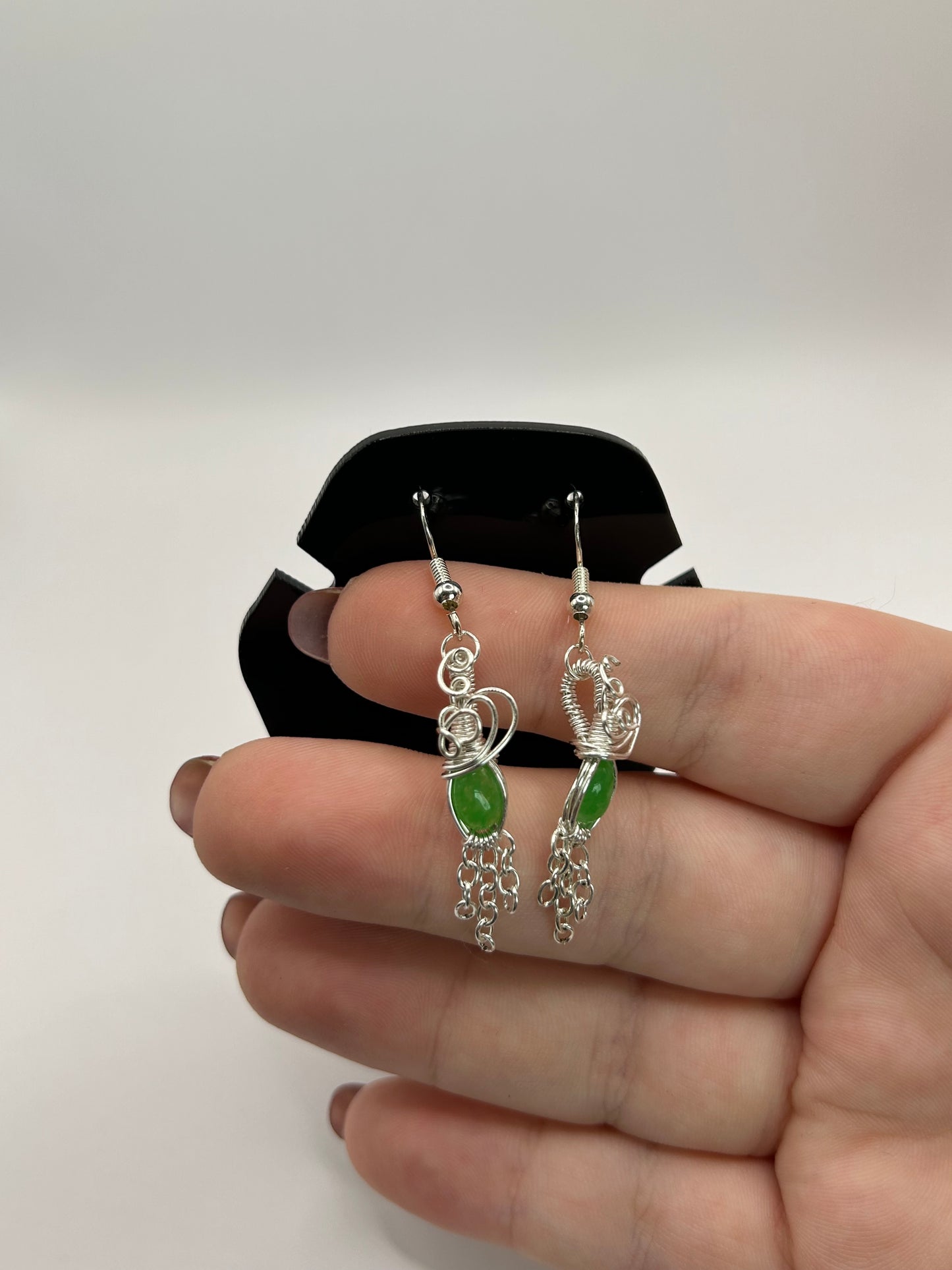 Green  Chalcedony earrings