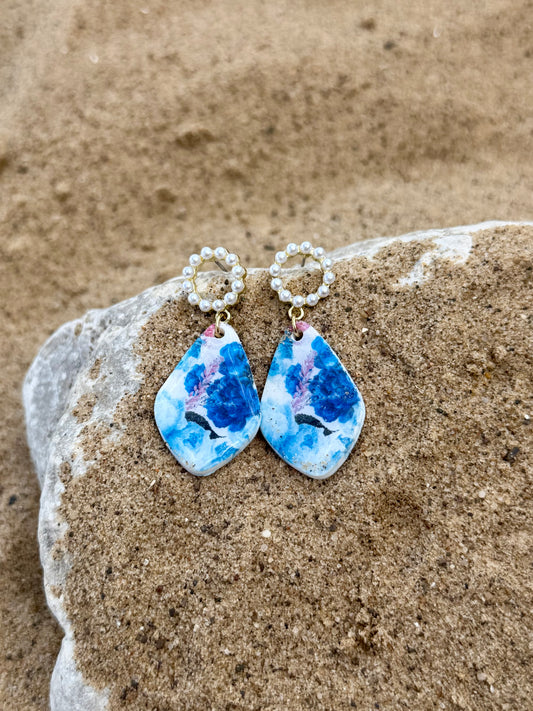 Faux pearl Bluebell dangles
