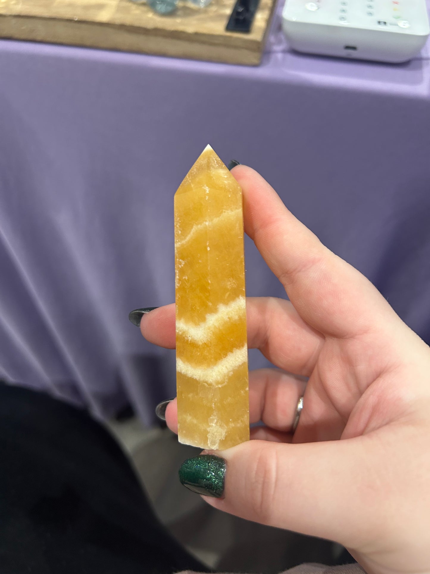 Orange calcite tower