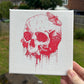 Pointillism skull canvas