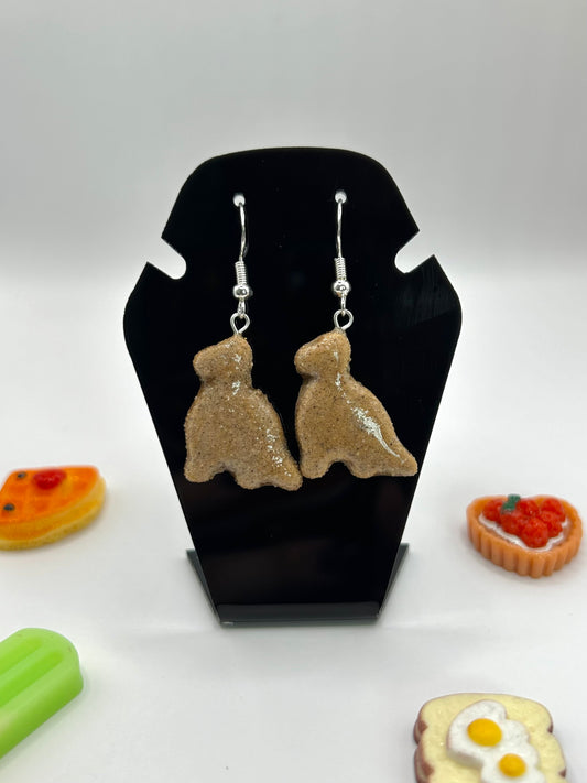 Dino nugget earrings