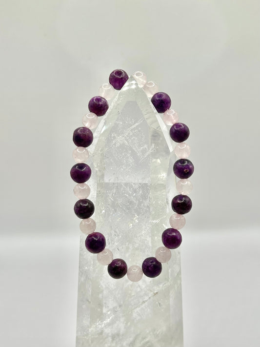 Rose quartz x lepidolite bracelet