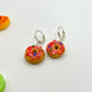 Pink sprinkle donut earrings