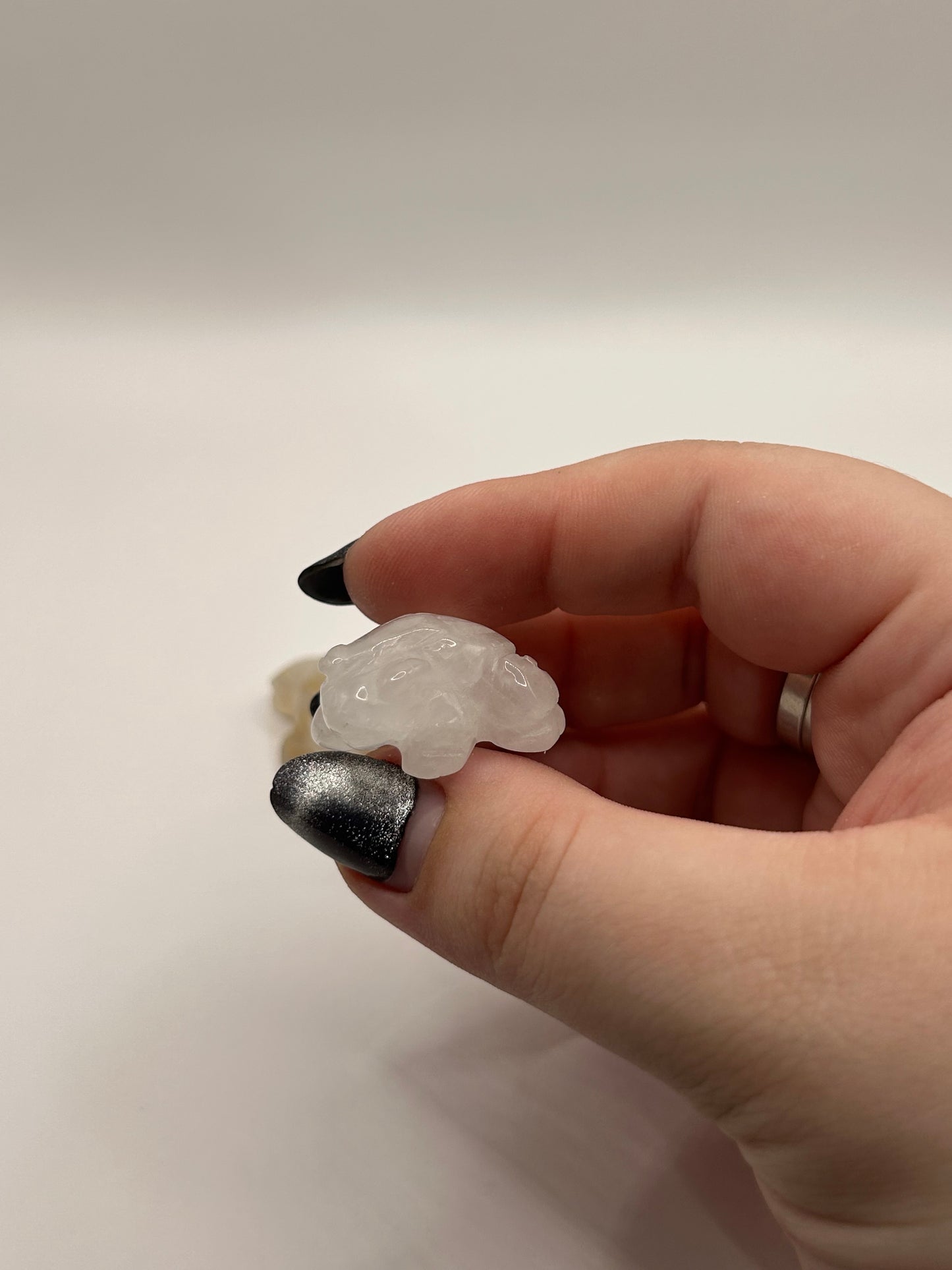 Frog crystal carvings