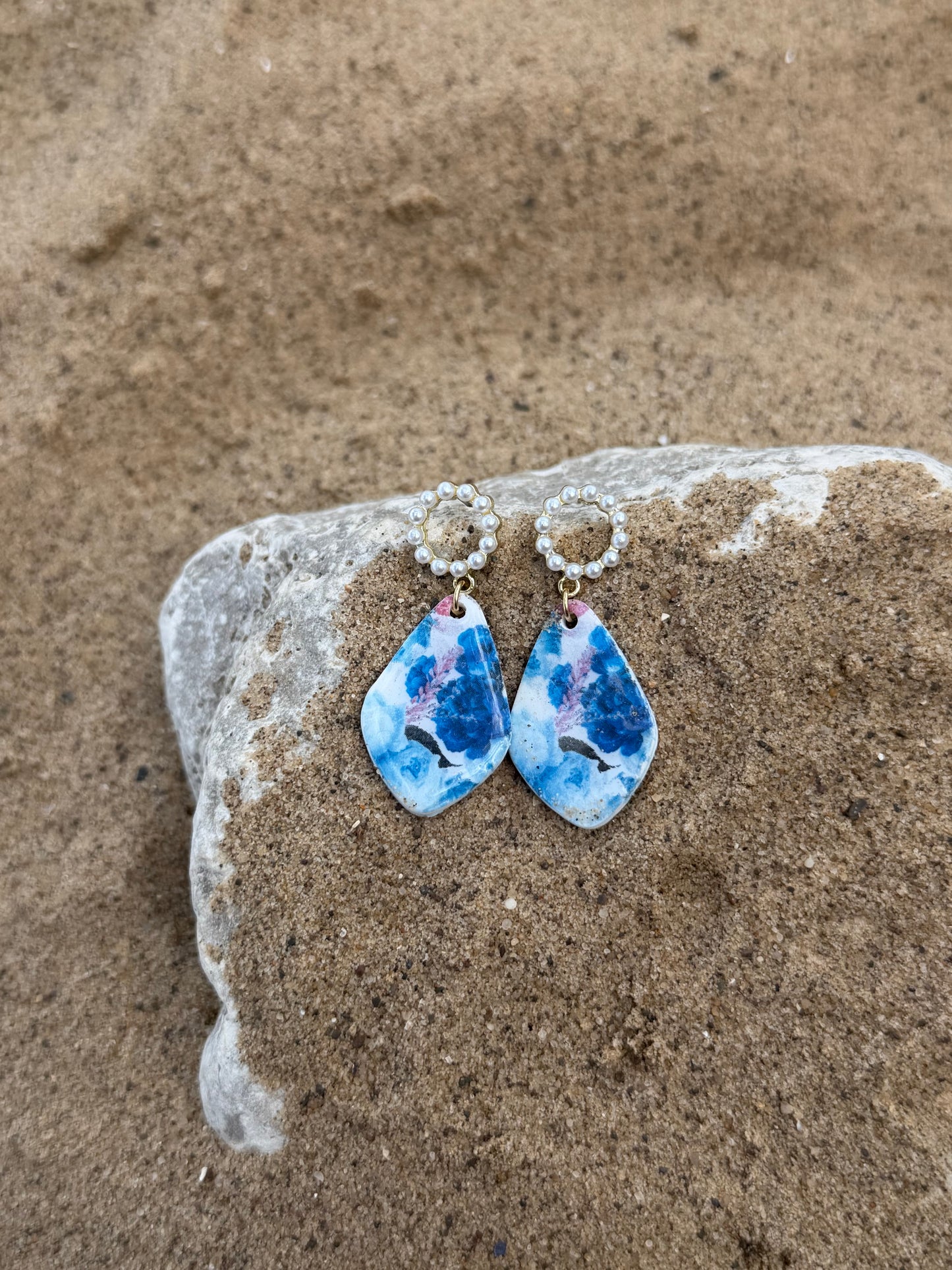 Faux pearl Bluebell dangles