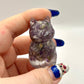 Amethyst resin cat sculpture