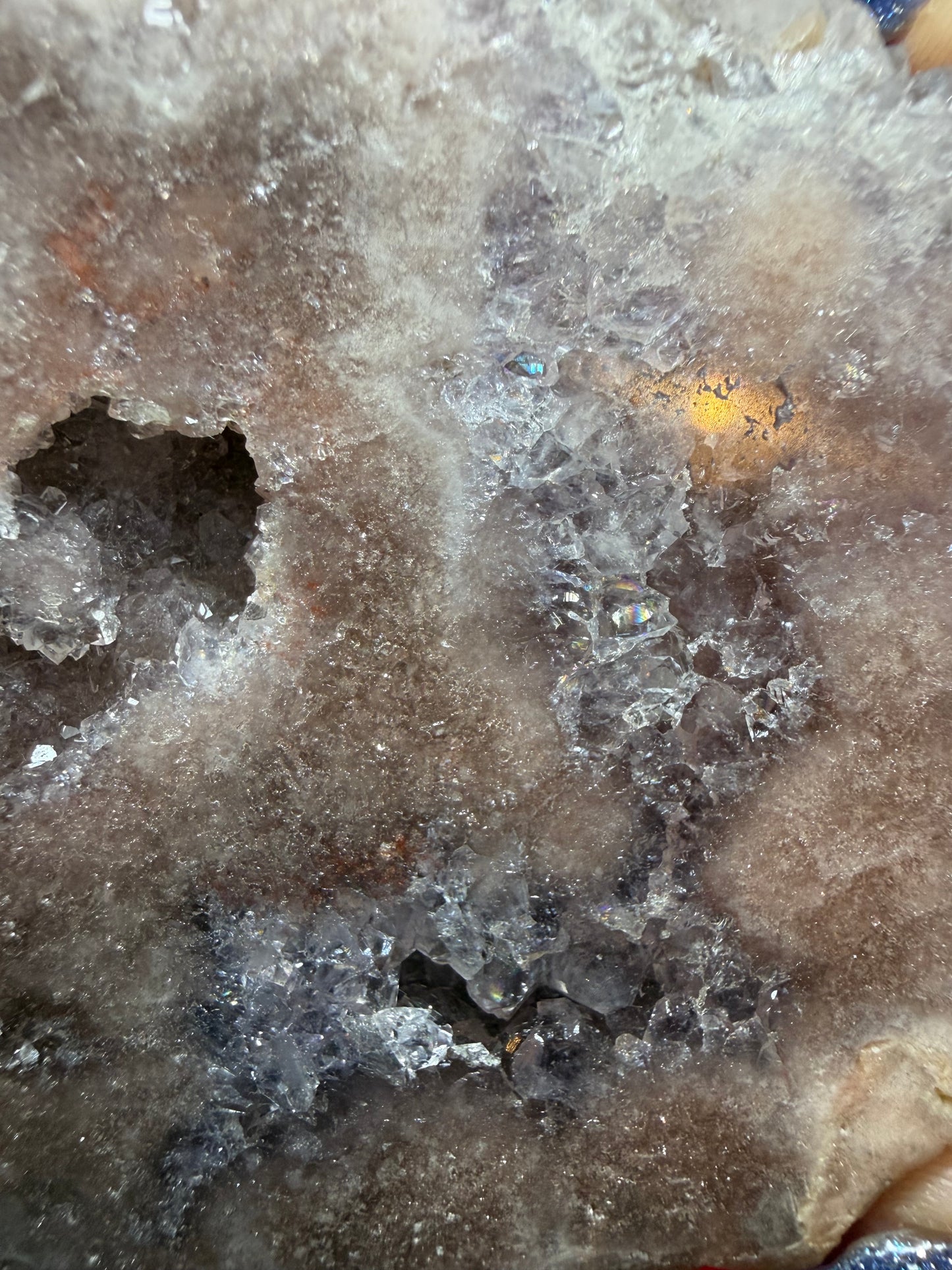 Raw pink amethyst slab