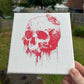 Pointillism skull canvas