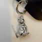 Sterling silver cat Huggies