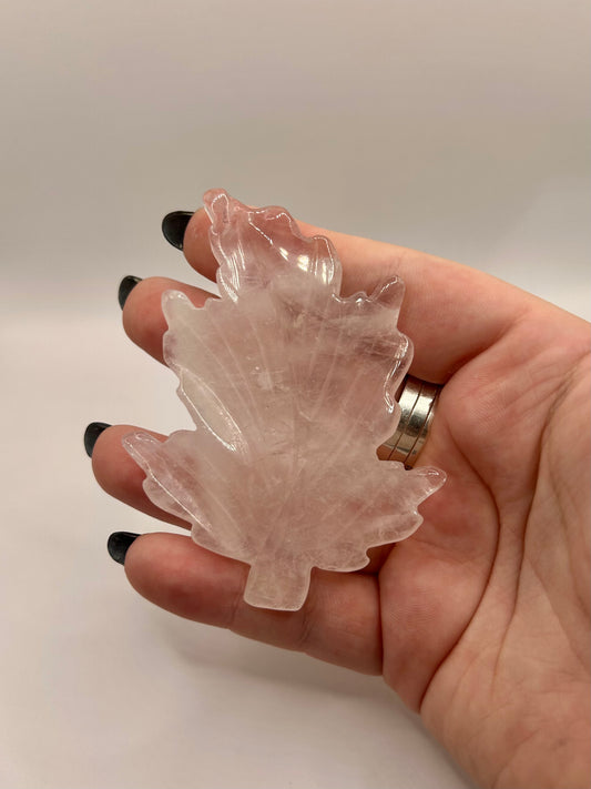 Crystal leaf carvings