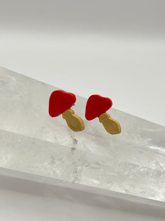 Mushroom stud earrings