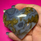 Moss agate x ocean jasper heart
