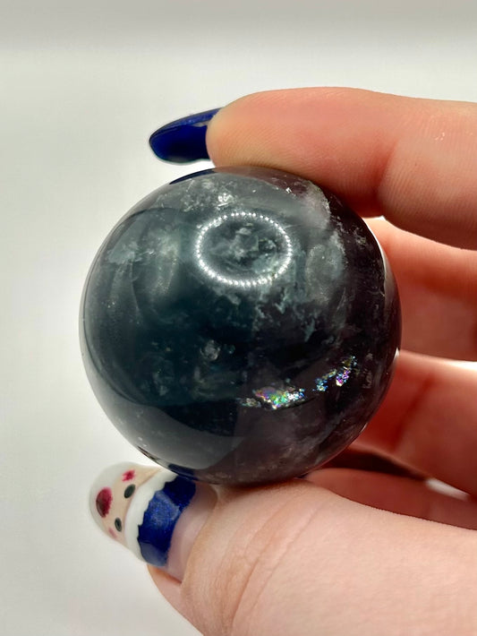 Blue fluorite sphere
