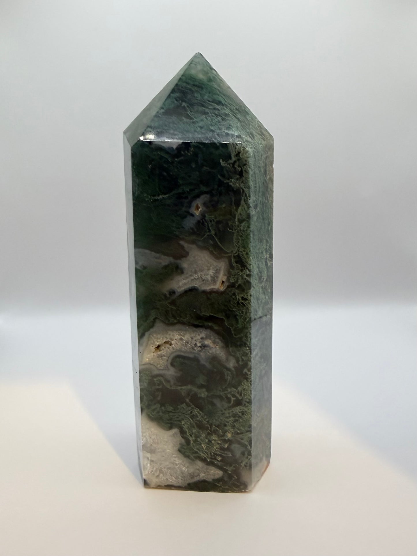 XL moss agate tower