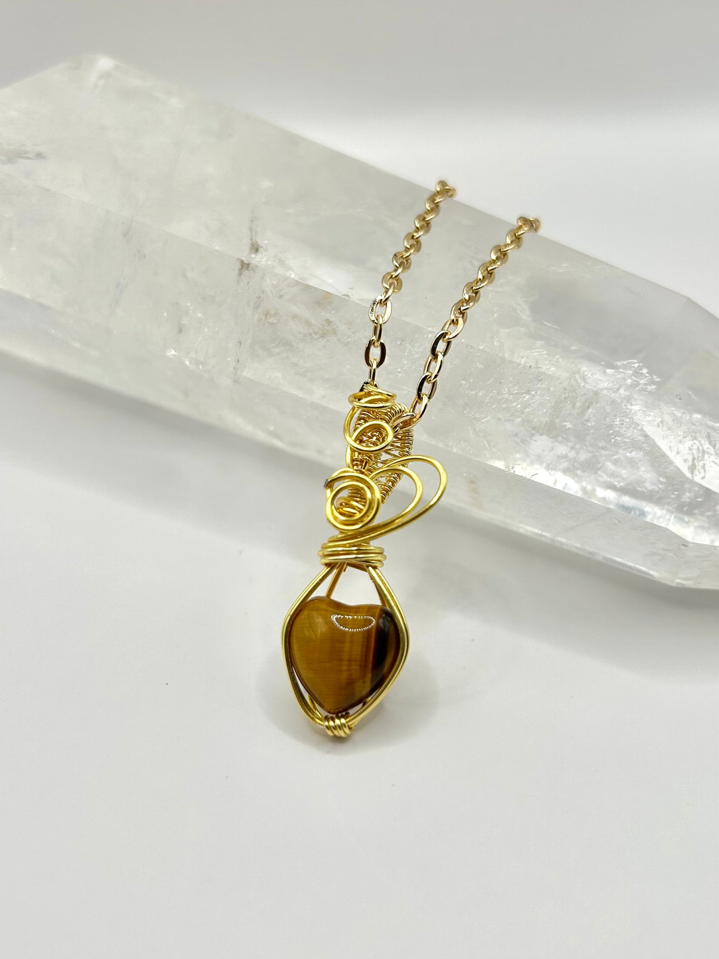 Tigers eye heart pendant