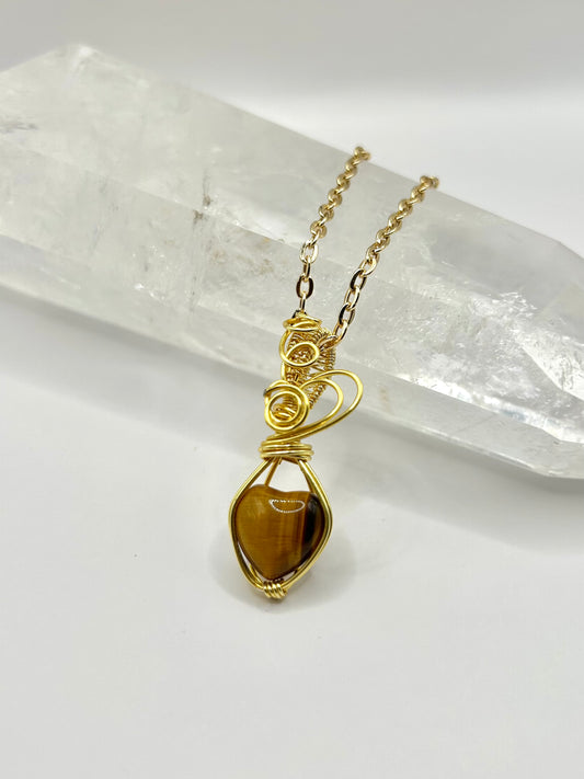 Tigers eye heart pendant