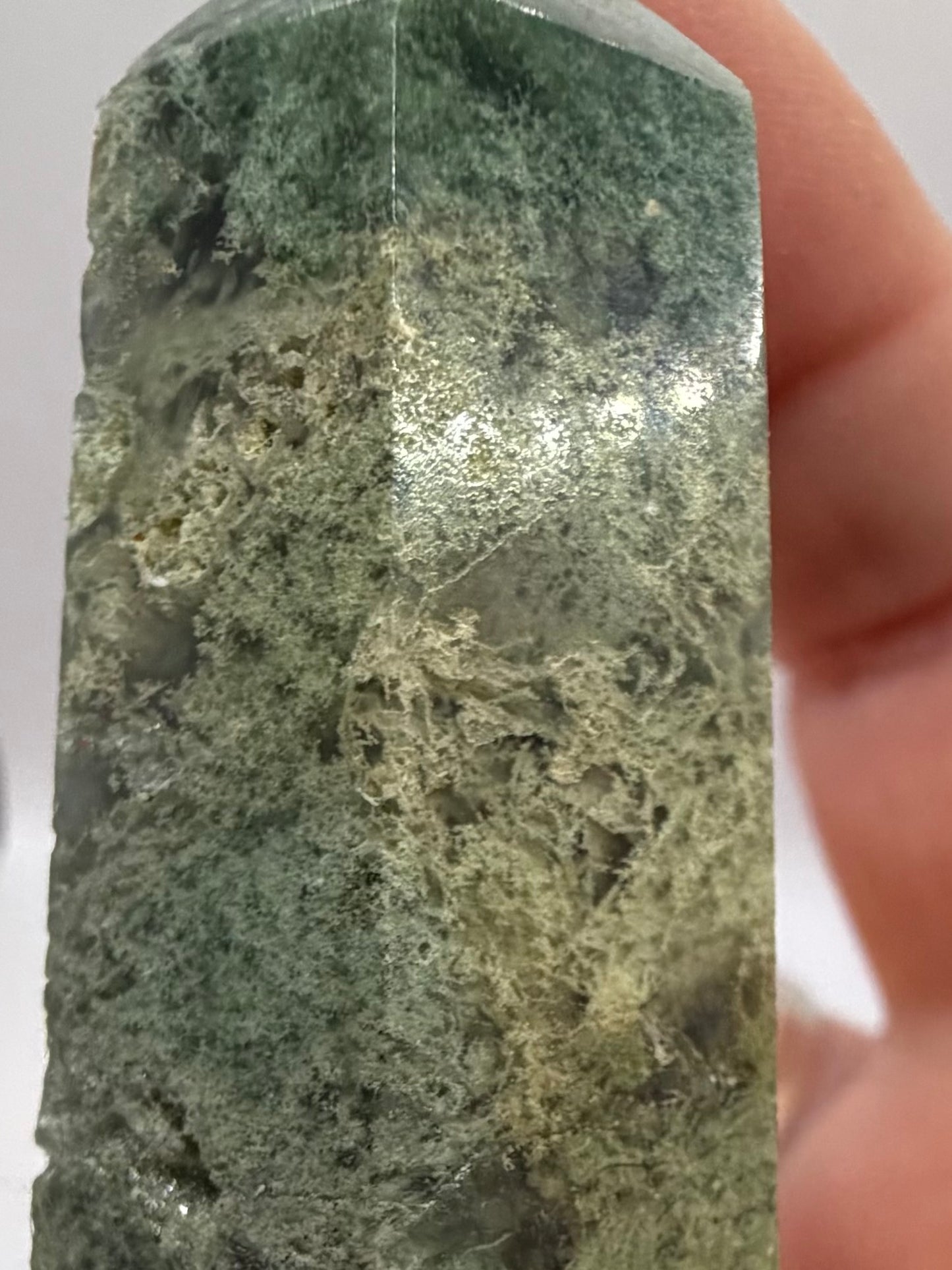 Mossy moss agate tower