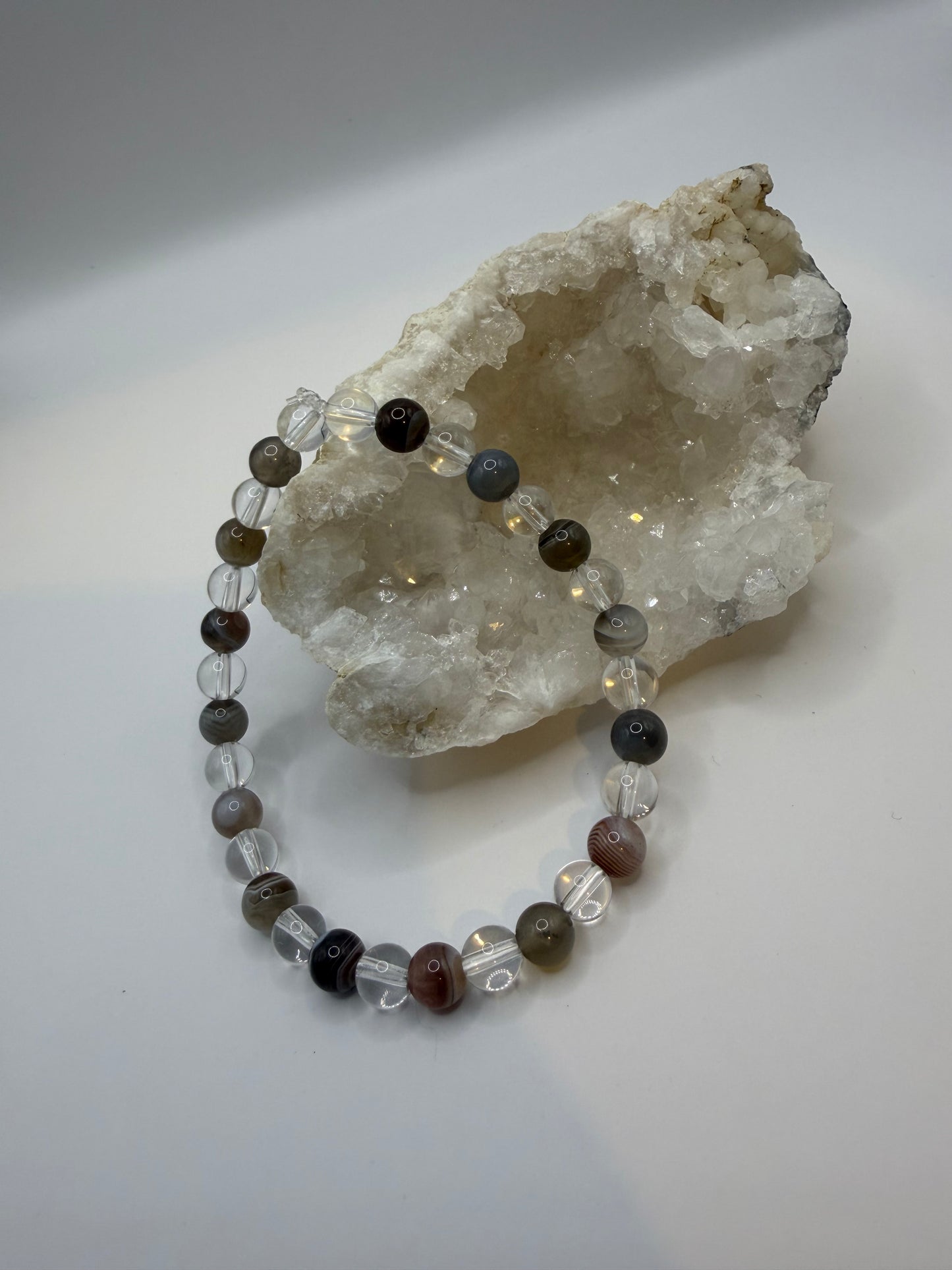 Clear Quartz x Botswana Agate Bracelet